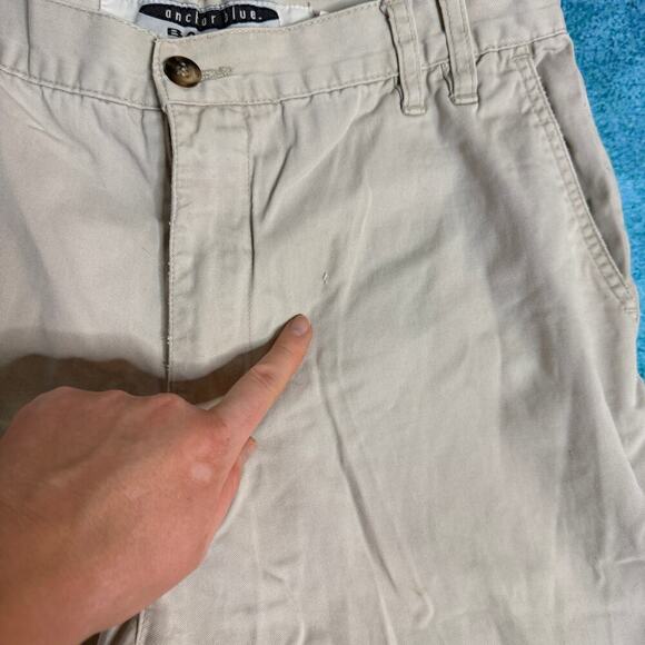 VTG Anchor Blue Baggy Chino Pants 33x32 Tan (Fits 30x28.5) Skater Y2K - Picture 2 of 16